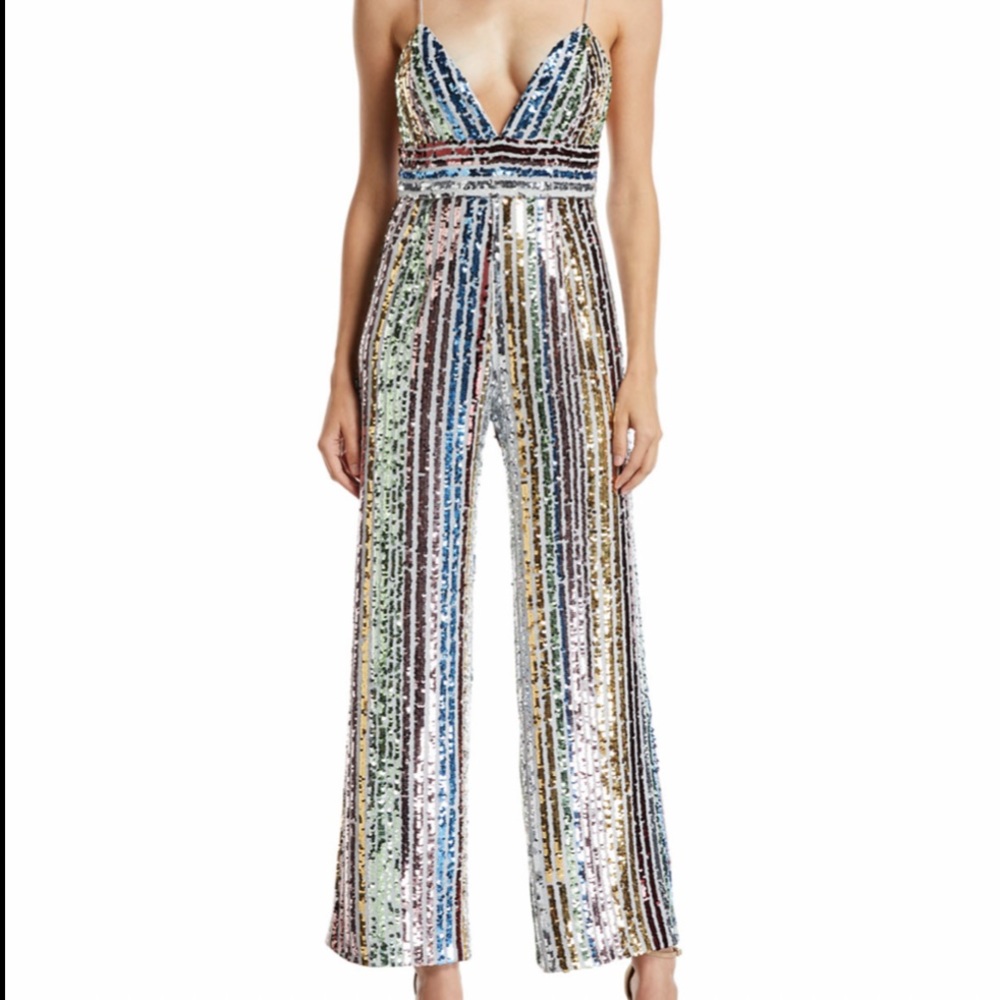 Saylor Jojo Sequin Jumpsuit L